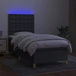 Avis vidaXL Sommier à lattes de lit et matelas et LED Gris foncé 100x200 cm