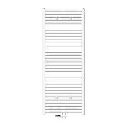 ECD Germany Radiateur Design Sahara Non Electrique - 750 x 1800 mm - Blanc - Connexion Central - avec Kit de Raccordement au Sol et Thermostat - Forme Droit - Sèche-Serviettes pour Salle de Bain 