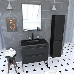 Aurlane Ensemble meuble salle de bain 80 cm avec colonne 