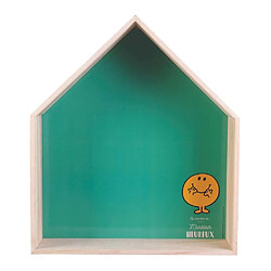 Etagères en bois maison Monsieur Madame (Lot de 2) vert.