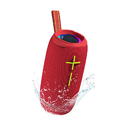 Yonis Enceinte Bluetooth Waterproof Puissante Et Portable Avec Lumière Rythmique Enceinte Bluetooth Waterproof Puissante 10W Autonomie 4-6H Lumière Rythmique IPX6 Rouge YONIS