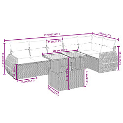 Avis Maison Chic Ensemble Tables et chaises d'extérieur 7pcs avec coussins,Salon de jardin noir résine tressée -GKD972120