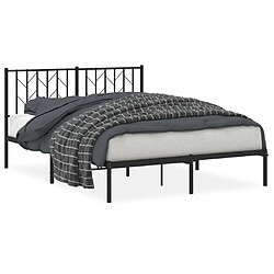 Maison Chic Cadre/structure de lit métal et tête de lit pour adulte - Lit Moderne Chambre noir 135x190 cm -MN87523