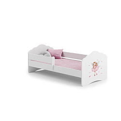 Kobi FALA Lit enfant 1 place blanc barrière de sécurité 160 x 80