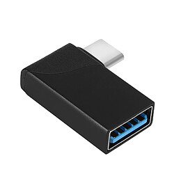 Avizar Adaptateur USB-A Femelle vers USB-C Mâle Prise Coudée 90° Ultra-compact Noir