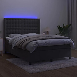 Avis Sommier à lattes,Cadre à lattes de lit pour Adulte matelas et LED Gris foncé 140x190 cm -MN85129