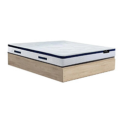 Vente-Unique Ensemble 140 x 190 cm sommier coffre avec tiroir naturel clair + matelas ressorts ensachés ép.30cm - MARQUIS de PALACIO 