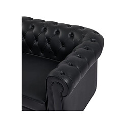 Acheter Vente-Unique Canapé d'angle gauche chesterfield en cuir noir TOLEDO