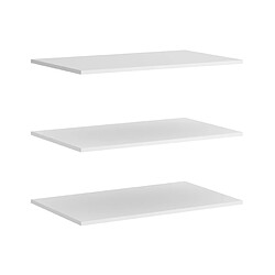 MIRAKEMUEBLE Lot de 3 étagères blanches pour armoire Slide 150 cm Blanc