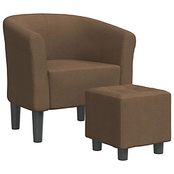 Maison Chic Fauteuil cabriolet et repose-pieds,Fauteuil luxe pour relax marron tissu -MN63645