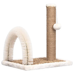 Arbre à chat,niche pour chat avec brosse de toilettage en arche et grattoir -MN45588