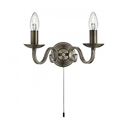 Searchlight Applique murale Richmond Laiton antique 2 ampoules 16cm Coloris : Laiton antiqueNombre d'ampoules : 2Type d'ampoule : E14Puissance Max en Watts (W) : 60Ampoules incluses : NonIP20Classe de protection : 1Hauteur en Cm : 16