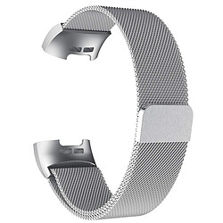 Shot Bracelet en Maille pour FITBIT Charge 3 Taille L 105-133mm Grand Poignet Metal Respirant (ARGENT)