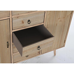 Pegane Commode meuble de rangement en bois MDF coloris naturel - Longueur 100 x Hauteur 89 x Profondeur 35 cm