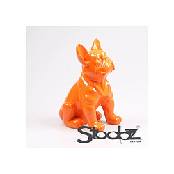 Stoobz Chien bouledogue français coloré 37 x 25 x 22 cm orange.