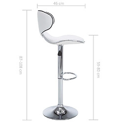 vidaXL Tabourets de bar 2 pcs blanc similicuir pas cher