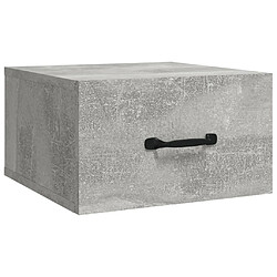 Maison Chic Table de chevet murale - Table de Nuit Gris béton 35x35x20 cm