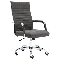 Decoshop26 Fauteuil de bureau sur roulettes confortable hauteur réglable en tissu gris cadre métal chromé BUR10577