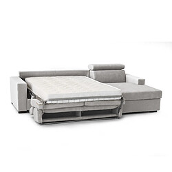 Avis Autrement Talamo Italia Canapé-lit d'angle Sonia, Fabriqué en Italie, Ouverture pivotante avec matelas et filet inclus, avec péninsule de rangement à gauche, avec accoudoirs standard, Cm: 280x95h85, Couleur Gris