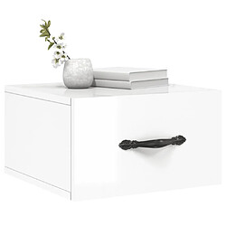 Avis Maison Chic Table de chevet murale - Table de Nuit blanc brillant 35x35x20 cm