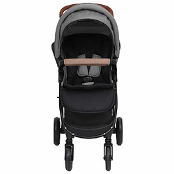 vidaXL Poussette pour bébé 2-en-1 Gris clair Acier