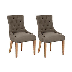 Mes Lot de 2 fauteuils 56x60x93 cm en tissu taupe - VLADI 