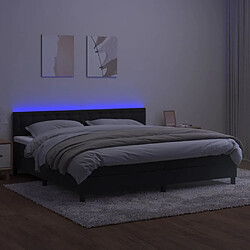 Acheter Sommier à lattes et LED,Cadre à lattes de lit avec matelas pour Adulte Noir 200x200 cm -MN79232