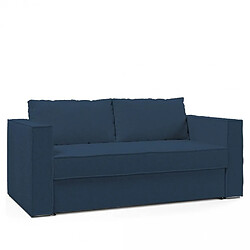 Inside 75 Canapé convertible EXPRESS IBIZA couchage 140 cm matelas 16 cm tissu tweed twist bleu nuit