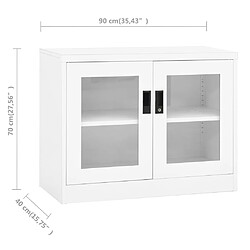 vidaXL Armoire de bureau Blanc 90x40x70 cm Acier pas cher