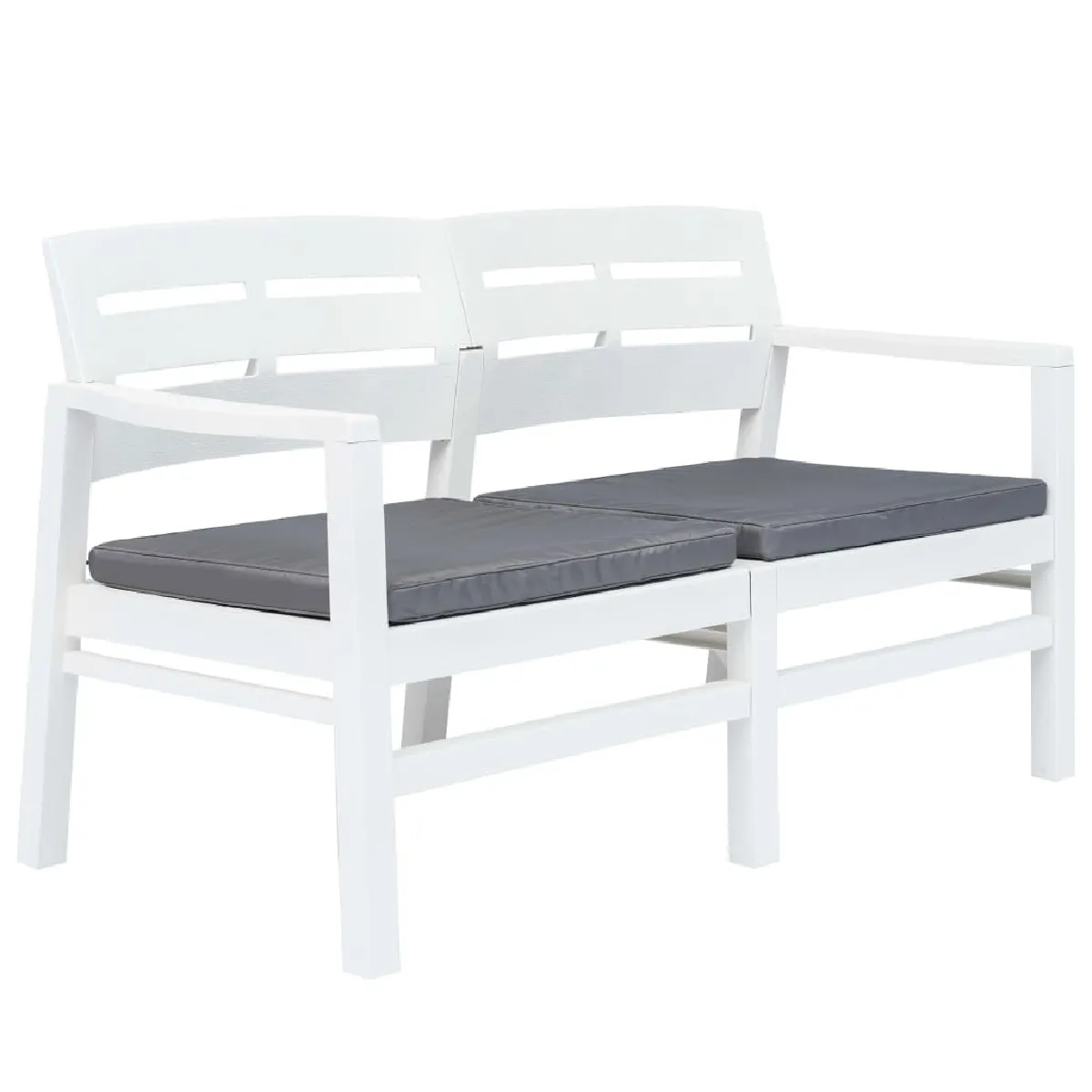 Maison Chic Banc de jardin à 2 places | Banquette de jardin | Chaise Relax et coussins 133 cm Plastique Blanc -MN35520