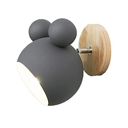 Universal Applique nordique aluminium mickey hills chambre d'enfant s'illumine lampe murale moderne d'intérieur luminaire luminaire créatif E27 (gris) 