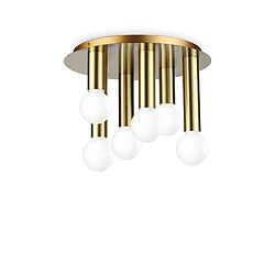 Ideal Lux Downlight monté en surface à 6 lumières en laiton Matériau : MétalColoris : LaitonNombre d'ampoules : 6Type d'ampoule : E27Puissance max par ampoule (W) : 42Ampoules incluses : NonIP : 20Hauteur en Cm : 22.5Diamètre en