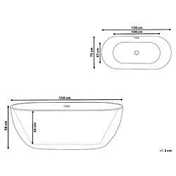 Avis Beliani Baignoire îlot blanche 150 x 75 cm CARRERA