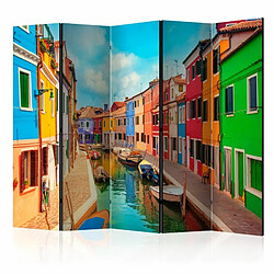 Paris Prix Paravent 5 Volets Colorful Canal in Burano 172x225cm 