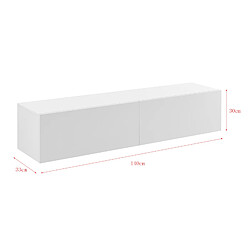 Étagère Murale Design Meuble Support TV Stylé avec 2 Tiroirs Capactié de Charge jusqu'à 25 kg Panneau de Particules Mélaminé 140 x 33 x 30 cm Blanc Mat [en.casa]