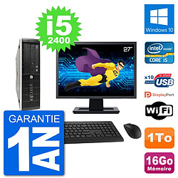 PC HP Compaq Pro 6300 SFF Ecran 27" i5-2400 RAM 16Go Disque 1To Windows 10 Wifi · Occasion 