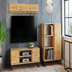 HT MEUBLES Meuble TV style industriel FLINT TV