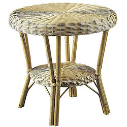 Aubry Gaspard Table d'appoint en manau et moelle de rotin naturelle.