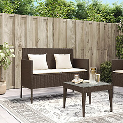 Avis Maison Chic Banc de jardin avec coussins | Banquette de jardin | Chaise Relax marron résine tressée -MN24137