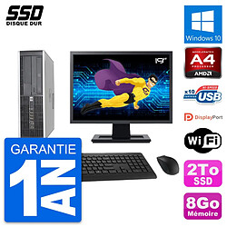 PC HP 6305 Pro SFF Ecran 19" AMD A4-5300B RAM 8Go SSD 2To Windows 10 Wifi · Occasion 