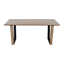 Vente-Unique Table à manger 6 personnes en bois d'acacia et métal noir - Naturel - SELOA