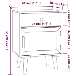 vidaXL Tables de chevet 2 pcs noir 40x30x55 cm bois d'ingénierie pas cher