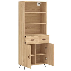 Avis vidaXL Buffet haut Chêne sonoma 69,5x34x180 cm Bois d'ingénierie