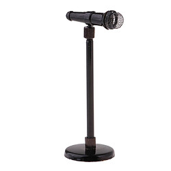 1/12 mini modèle de microphone en métal poupée avec décoration de meubles sur pied