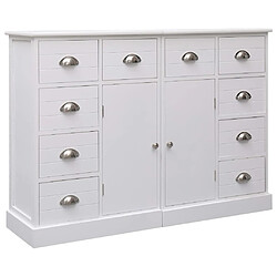 Maison Chic Buffet commode,console avec 10 tiroirs pour rangement Blanc 113x30x79 cm Bois -MN89259