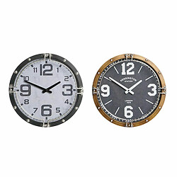 Horloge Murale DKD Home Decor 40,5 x 10 x 40,5 cm Verre Fer (2 Unités)