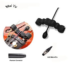 Universal Revers professionnels Violon Condenseur Microphone Instruments de musique Micromagnétisme pour système sans fil Shure XLR mini émetteur à 4 broches | Logiciel microphone pour fenêtres | Microphone Sacco Consommation Kit écran tactile