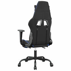 Maison Chic Chaise de jeu, Chaise gaming avec repose-pied, Fauteuil gamer,Chaise de Bureau Noir et bleu Similicuir -GKD87552 pas cher