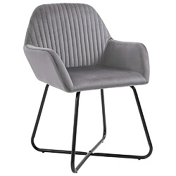 Decoshop26 Lot de 4 chaises de salle à manger cuisine design moderne velours gris CDS021621