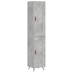 vidaXL Buffet haut Gris béton 34,5x34x180 cm Bois d'ingénierie